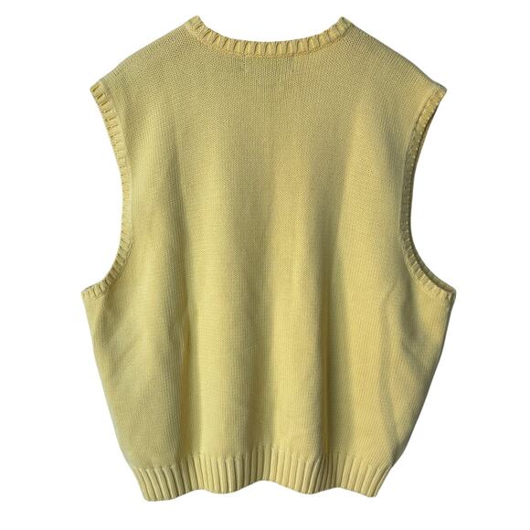 Polo Ralph Lauren Chunky Cotton Knit Mens Butter Yellow V-Neck Sweater Vest XXL - Picture 2 of 7
